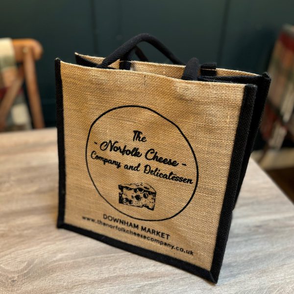 NORFOLK CHEESE COMPANY JUTE BAG  (BAG IS EMPTY)